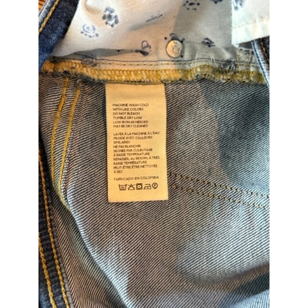 Unique Pilcro Floral Patchwork Mid Rise Straight Leg Jeans Women Sz 30 stretch - Picture 7 of 11